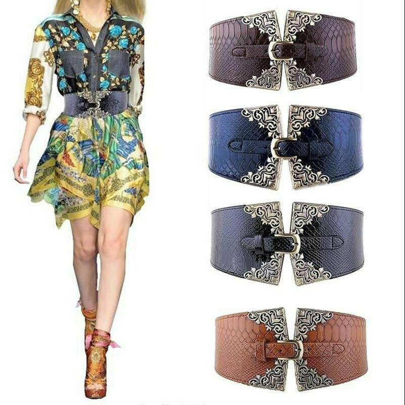 Women Elastic Buckle Wide Belt - Corset Waist Cinch 리뷰 및 가격