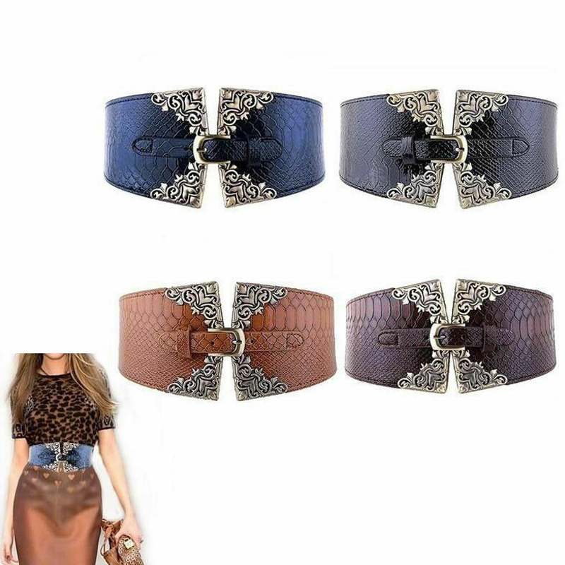 Women Elastic Buckle Wide Belt - Corset Waist Cinch 리뷰 및 가격