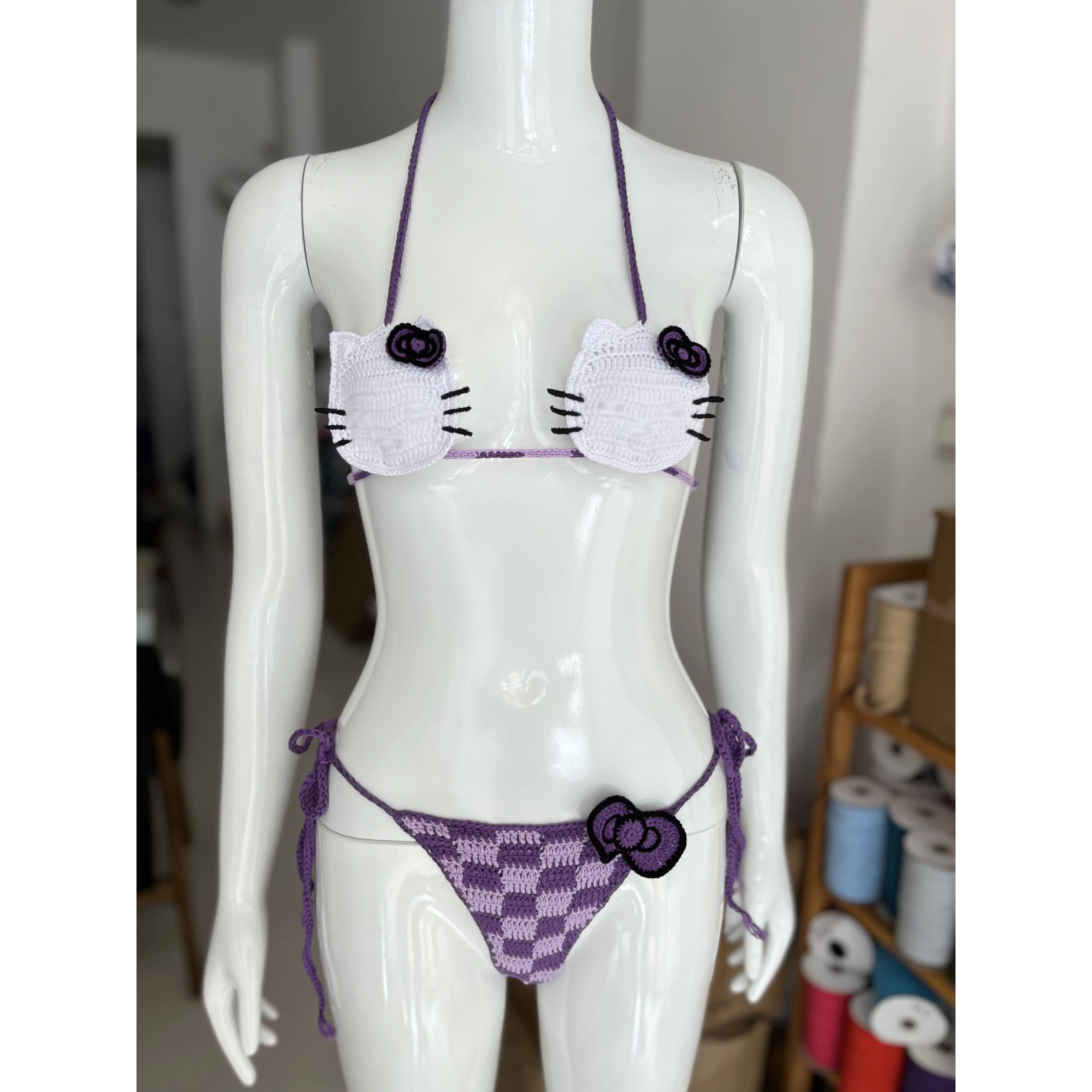 Hello Kitty Bikini Set Lady's  - Thong Bikini Women 리뷰 및 가격