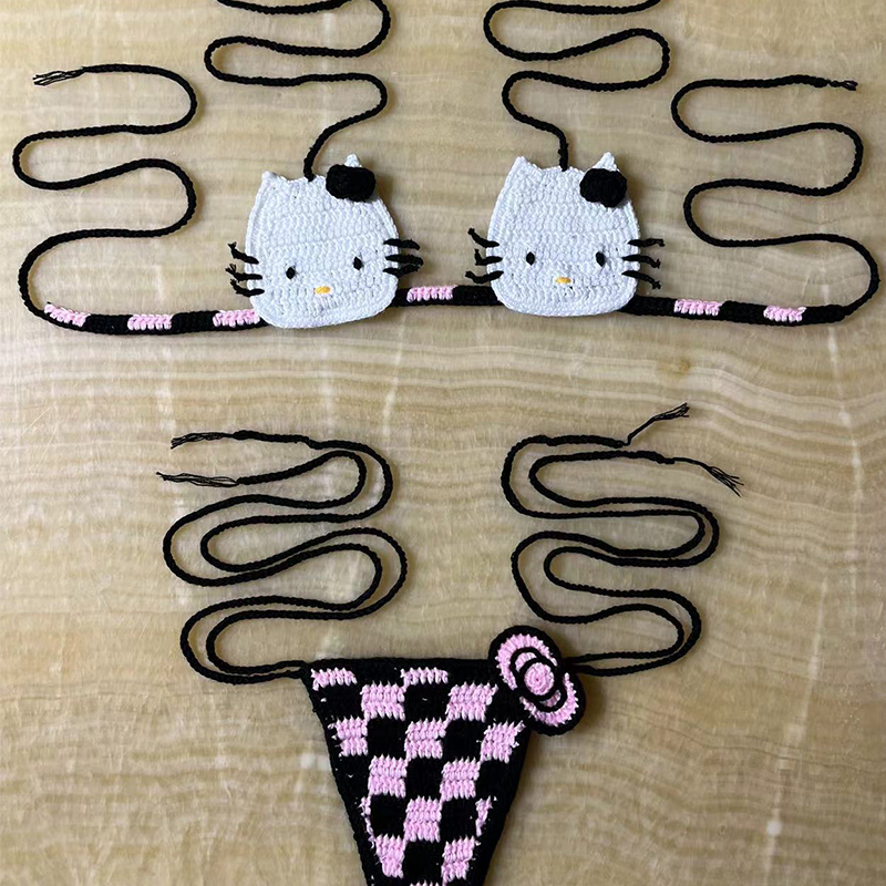 Hello Kitty Bikini Set Lady's  - Thong Bikini Women 리뷰 및 가격