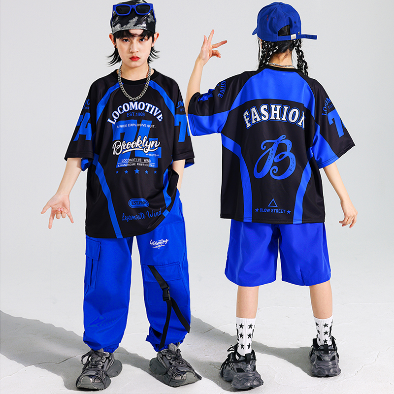 Boys Hip Hop Blue T-shirt Carg - Boyshort Underwear 리뷰 및 가격