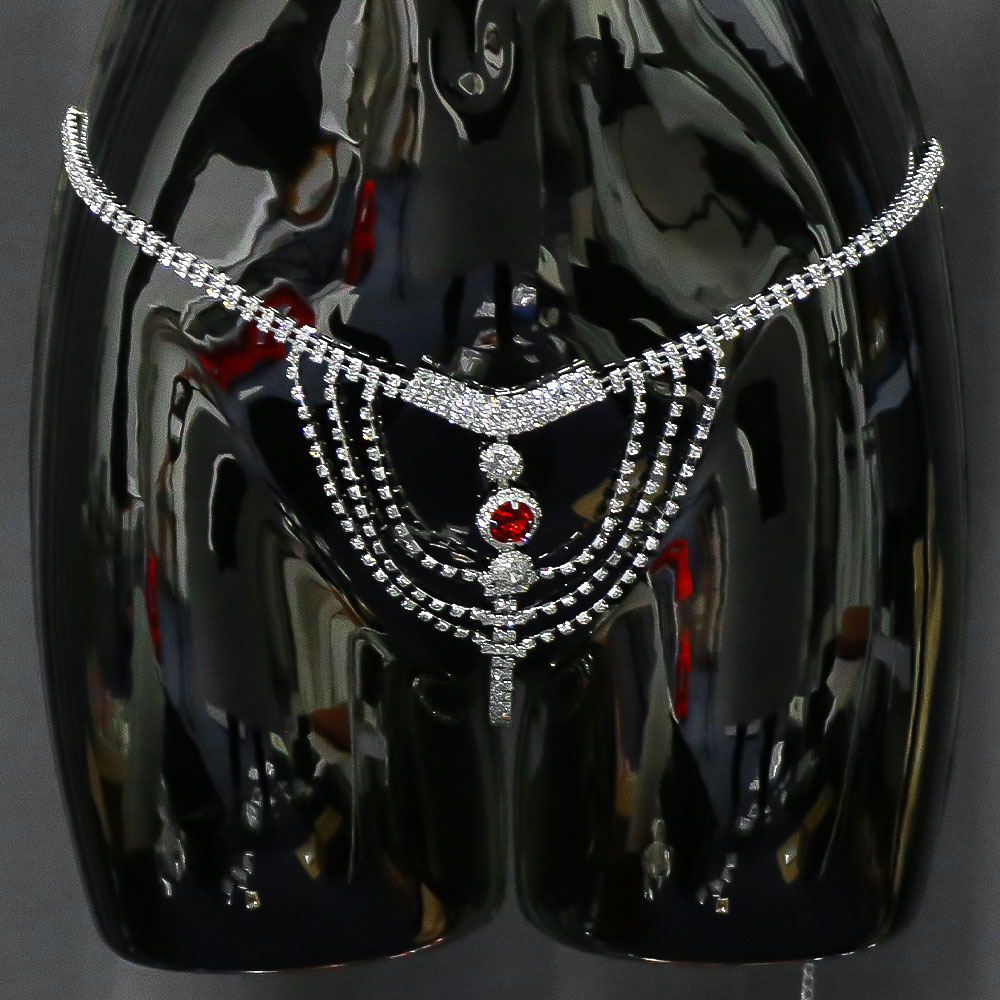 Crystal Rhinestone Body Chain  - Thong Bikini Women 리뷰 및 가격