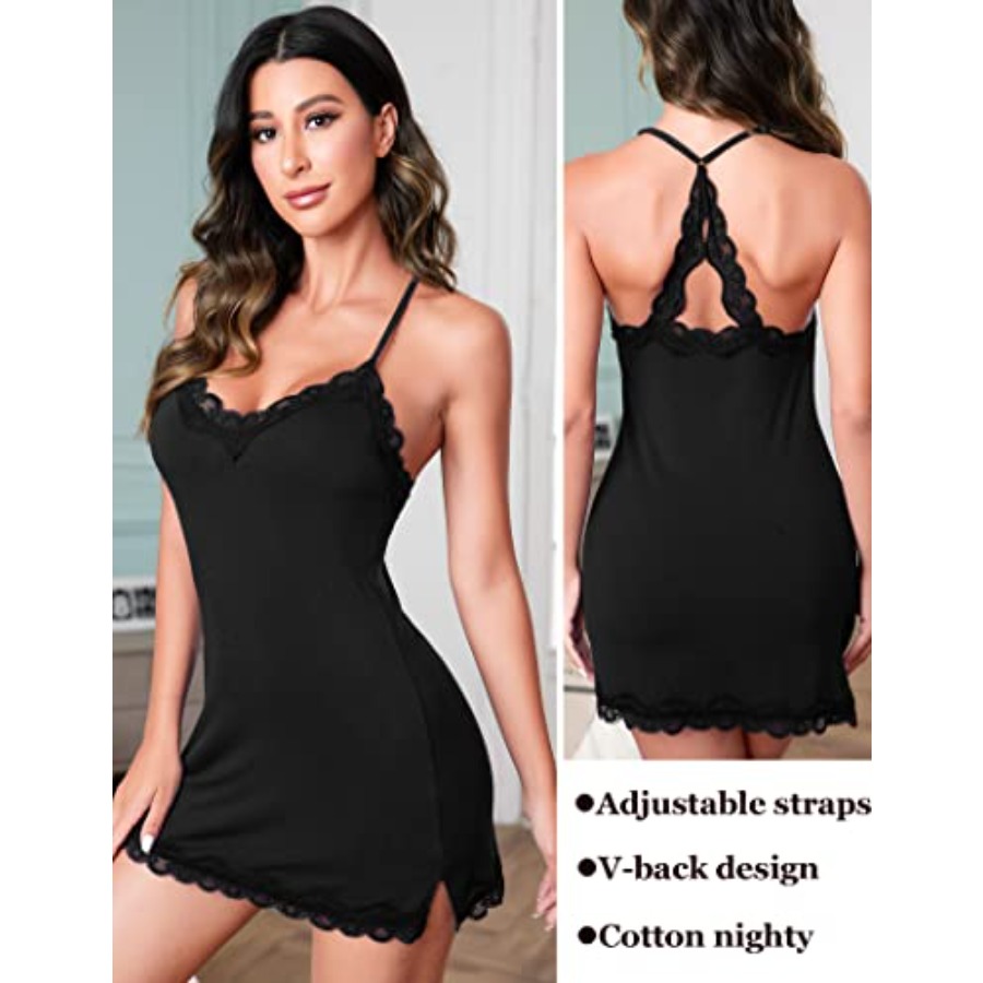 Womens Nightgown Sexy Lace Sle - Babydoll Chemise Night 리뷰 및 가격