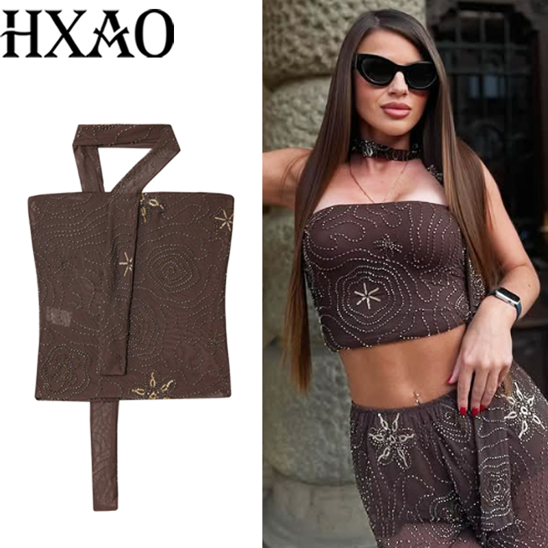 HXAO Corset Crop Tops For Woma - Strapless Bra Backless 리뷰 및 가격