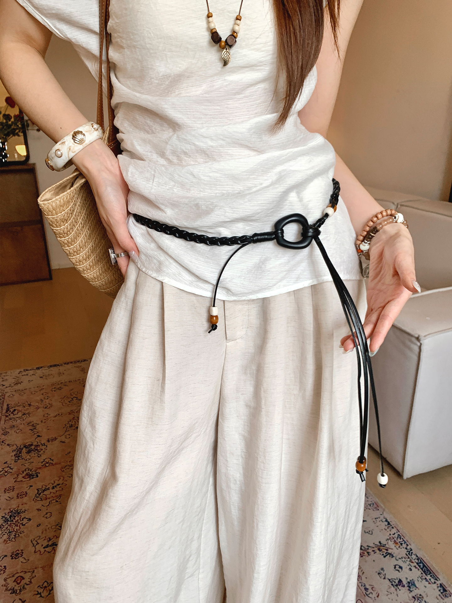Vintage Ethnic Woven Beaded Wa - Corset Waist Cinch 리뷰 및 가격