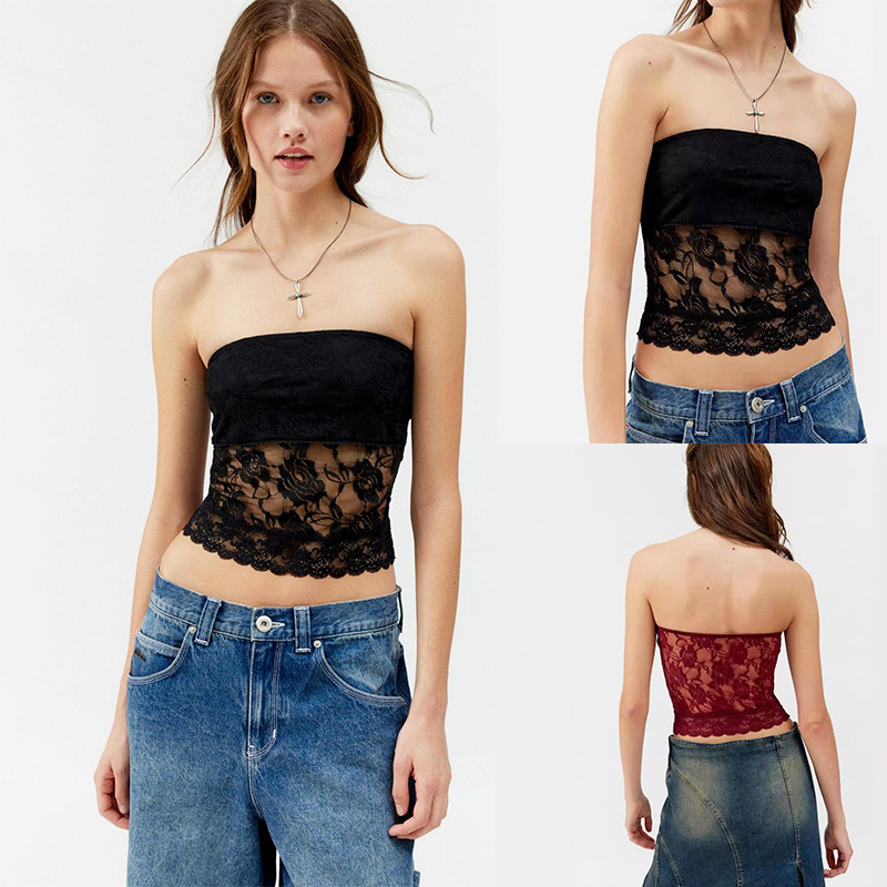 Y2k Coquette Boho Strapless Cr - Strapless Bra Backless 리뷰 및 가격