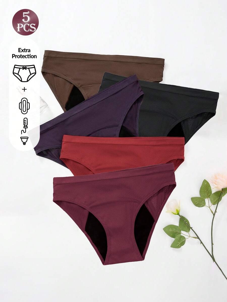 5 Pcs Women Solid Color Absorb - Period Panty Absorbent 리뷰 및 가격