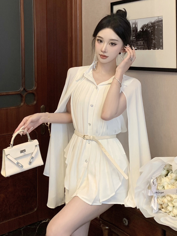 Elegant White Shawl Collar Ple - Corset Waist Cinch 리뷰 및 가격
