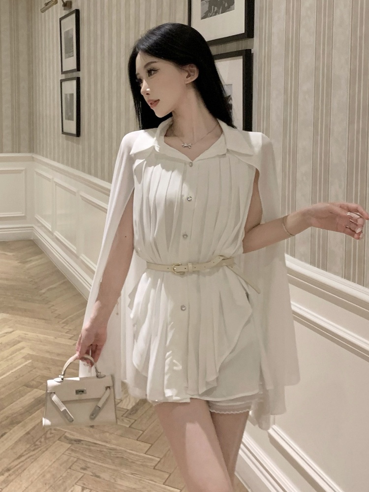 Elegant White Shawl Collar Ple - Corset Waist Cinch 리뷰 및 가격