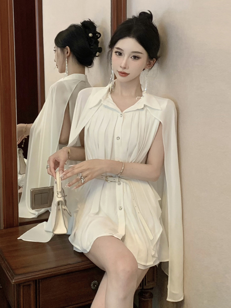Elegant White Shawl Collar Ple - Corset Waist Cinch 리뷰 및 가격