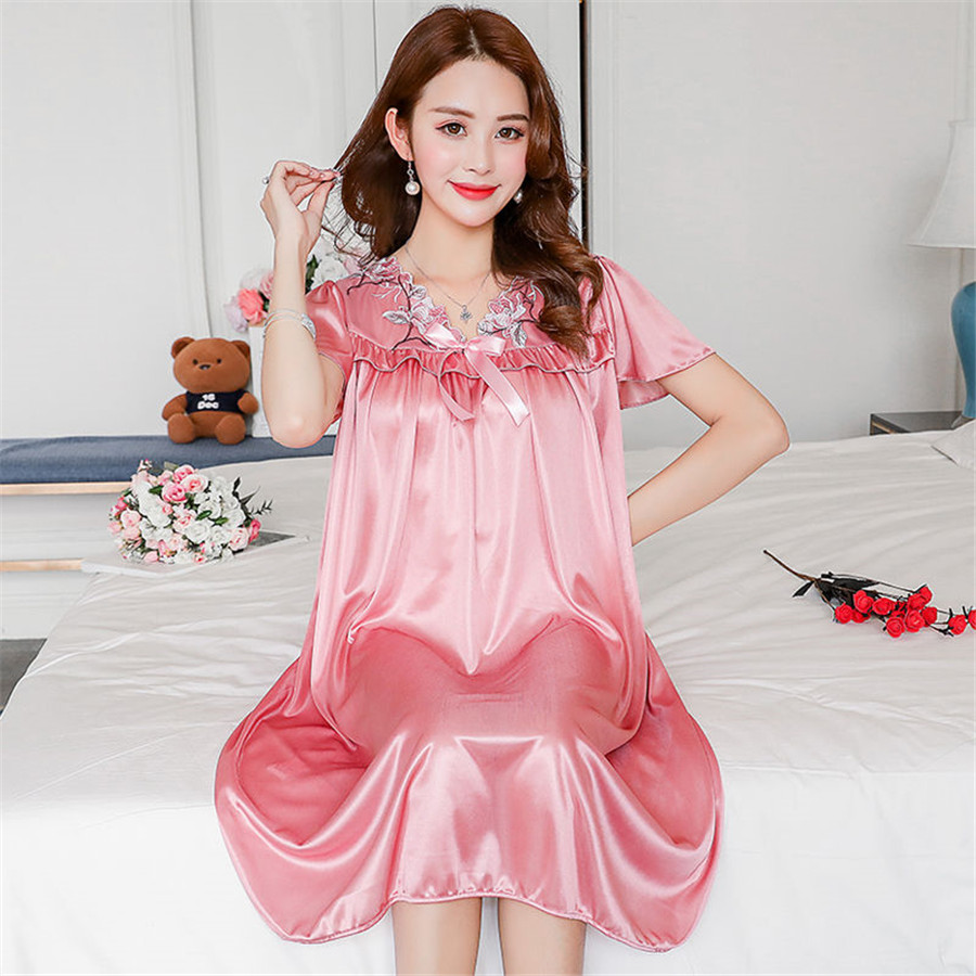 NEW Summer Ice Silk Nightgown  - Robe Silk Women 리뷰 및 가격