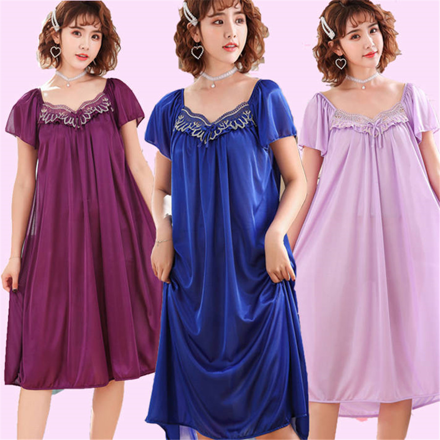 NEW Summer Ice Silk Nightgown  - Robe Silk Women 리뷰 및 가격