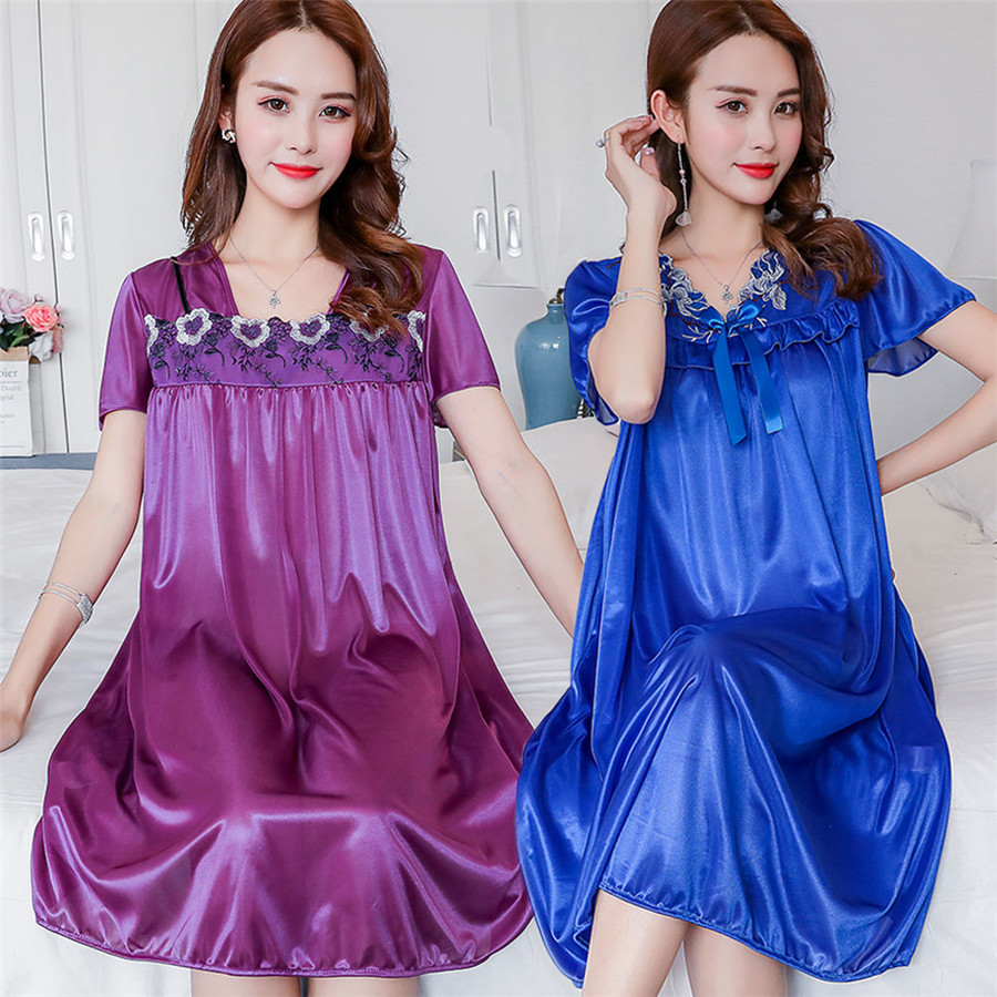 NEW Summer Ice Silk Nightgown  - Robe Silk Women 리뷰 및 가격
