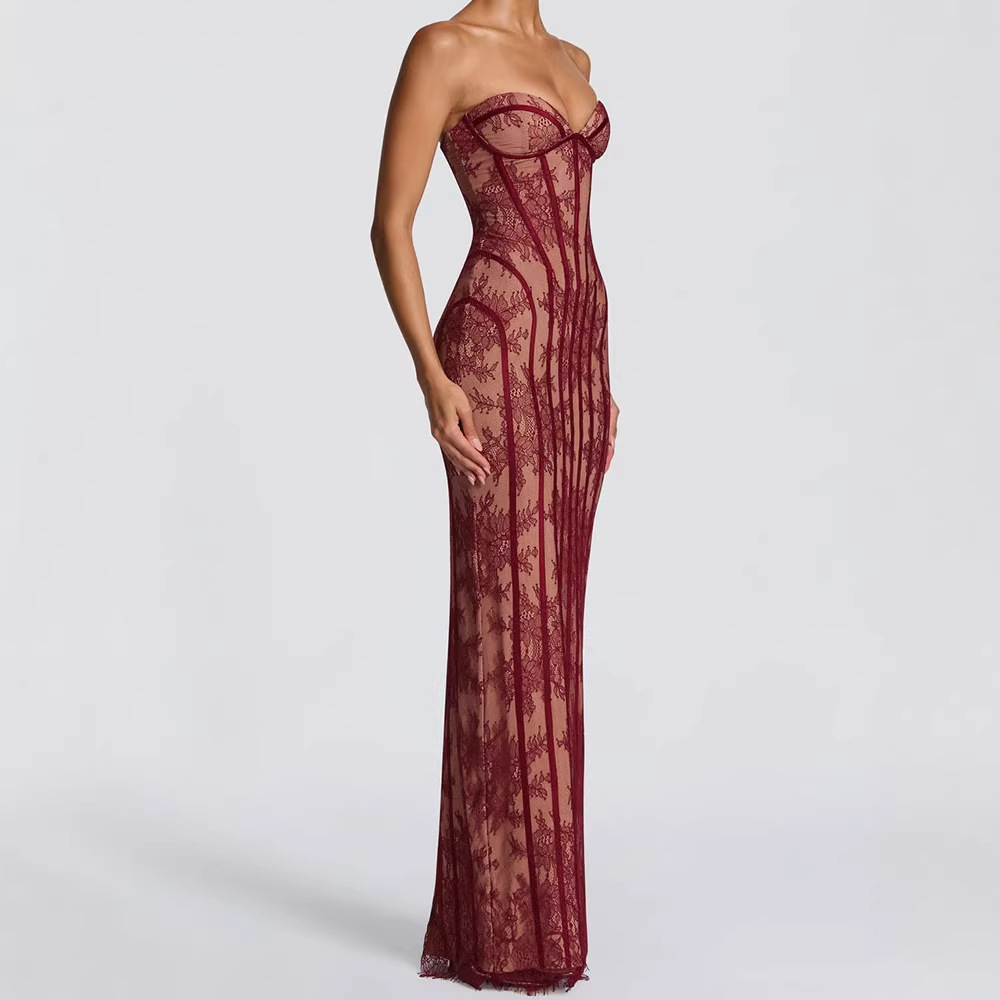Strapless Bodycon Maxi Dress f - Strapless Bra Backless 리뷰 및 가격
