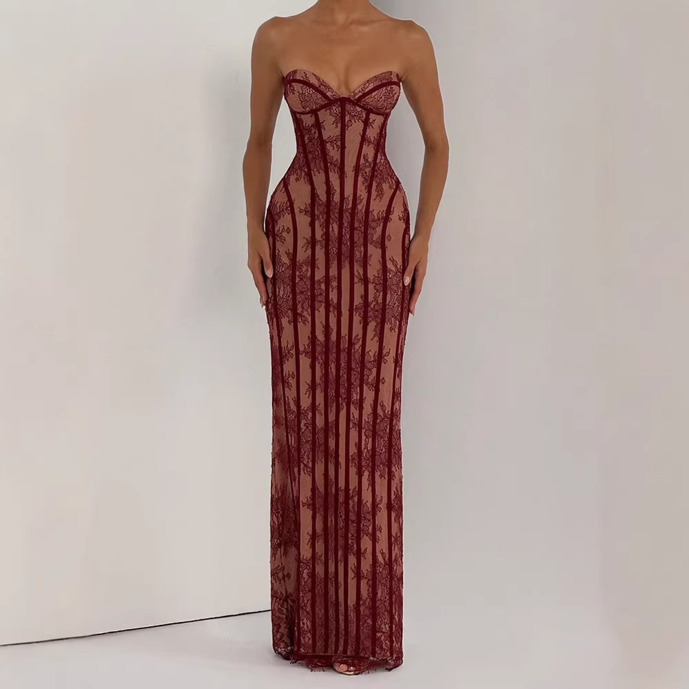 Strapless Bodycon Maxi Dress f - Strapless Bra Backless 리뷰 및 가격