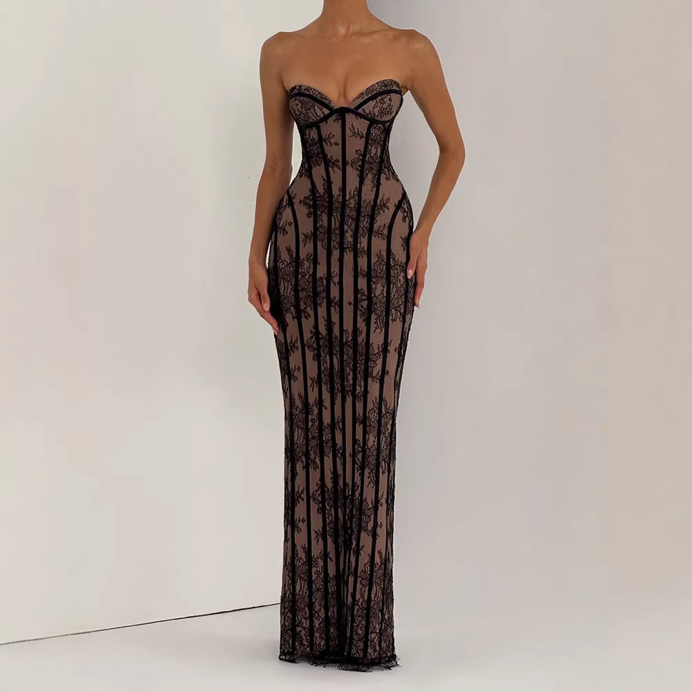 Strapless Bodycon Maxi Dress f - Strapless Bra Backless 리뷰 및 가격