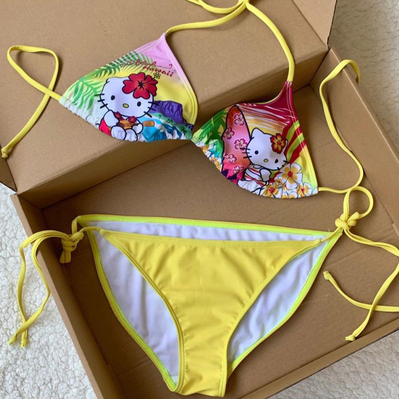Y2K Girls Kawaii Hello Kittys  - Thong Bikini Women 리뷰 및 가격