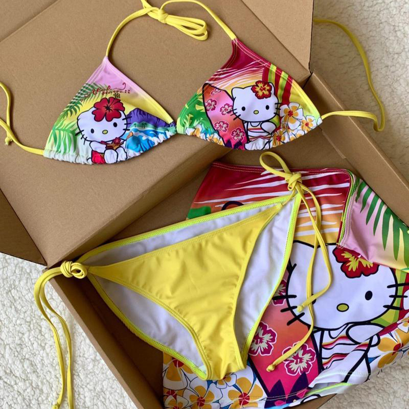 Y2K Girls Kawaii Hello Kittys  - Thong Bikini Women 리뷰 및 가격