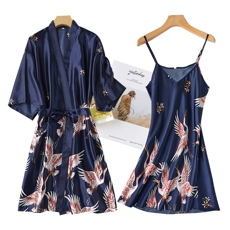 Burgundy Women 2PCS Faux Silk  - Robe Silk Women 리뷰 및 가격
